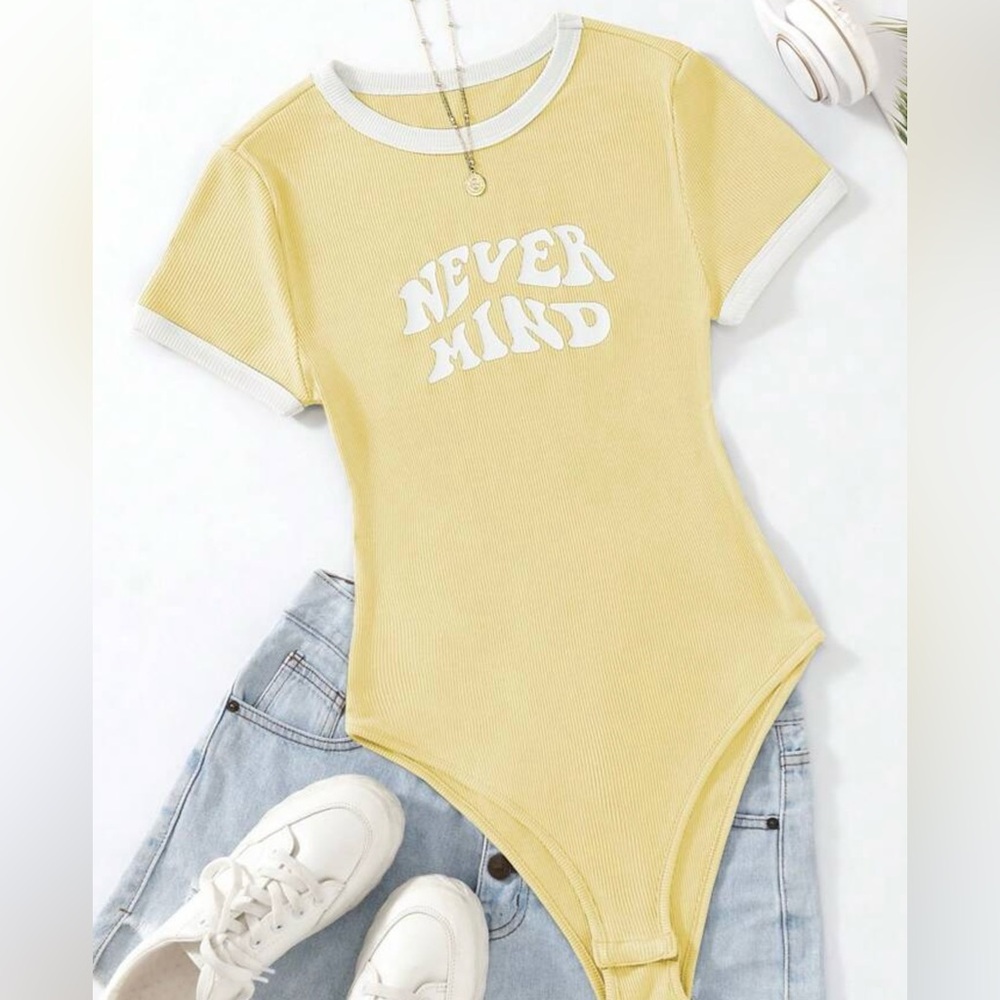 Never Mind Ribbed Bodysuit